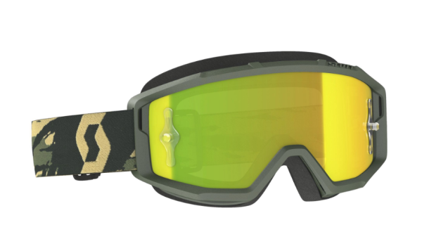 SCOTT PRIMAL BRILLE camo kaki / yellow chrome works verspiegelt