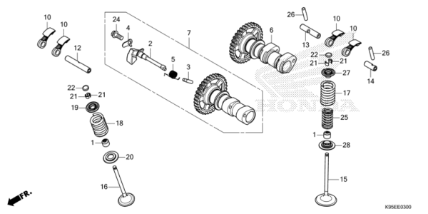 E-3 Nockenwelle/Ventil CRF 250 Bj 2023