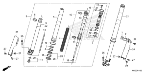F-11 Gabel, vorne CRF 450 Bj 2023