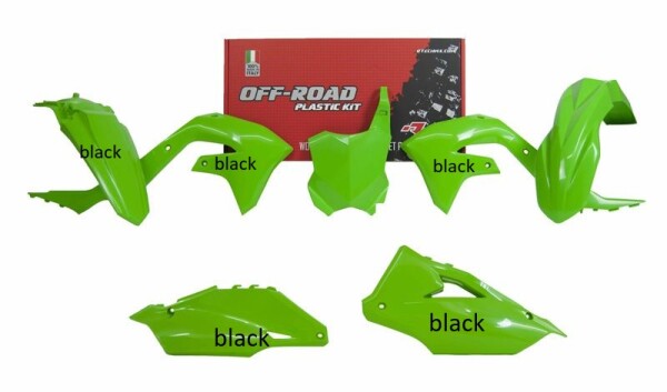 Rtech Plastikkit Kawasaki KX 450 2019- / KXF 250 21- Grün/Schwarz 5 tlg.