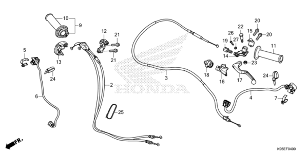 F-4 Hebelgriff/Schalter/Kabel CRF 250 Bj 2022