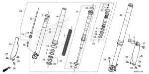 F-11 Gabel, vorne CRF 250 Bj 2022
