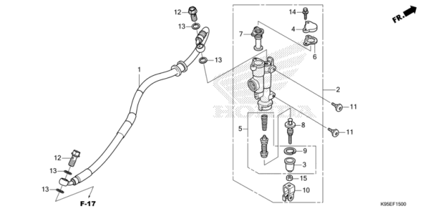 F-15 Rear Brake Master Cylinder CRF 250 Bj 2022