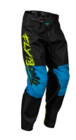 FLY RACING Jugend Kinetic Khaos Hose Hi-Vis/Schwarz/Cyan