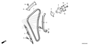 E-4 Nockenwellenkette/Spannvorrichtung CRF 250 Bj 2024