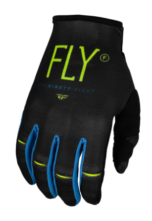 FLY RACING Kinetic Prodigy Jugend-Handschuhe - Anthrazit/Neon Grün/True Blau