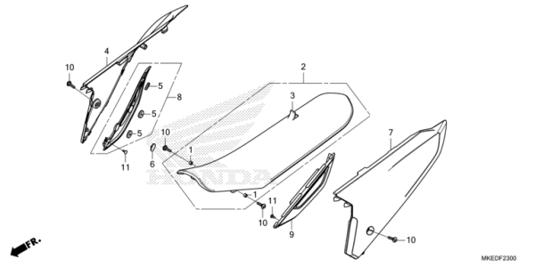 F-23 Sitz/Seitenabdeckung CRF 450 Bj 2024