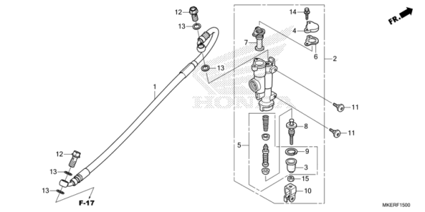 F-15 Rear Brake Master Cylinder CRF 450 Bj 2025