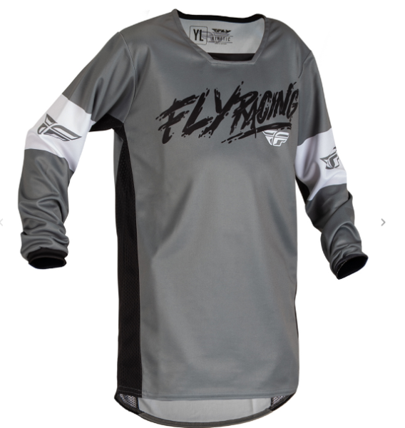 Fly MX-Jersey Kinetic Youth Khaos Grey/Black/White