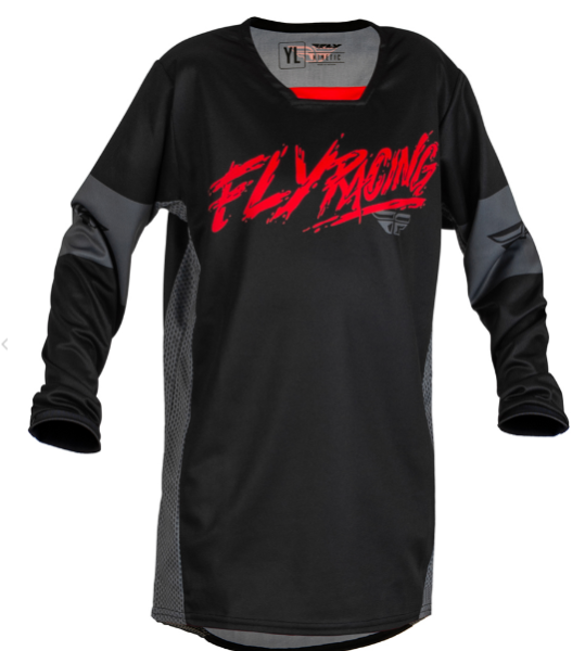 Fly MX-Jersey Kinetic Youth Khaos Black/Red/Grey