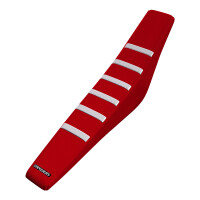 Honda CRF450 17-20 / CRF250 18-21/ CRF450FX 18-24 WEISS/ROT/ROT Gripper Gerippter Sitzbezug