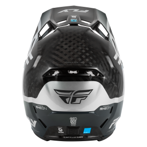 FLY RACING Formula S Carbon Byte Helm - Schwarz Carbon/Grau/Silver