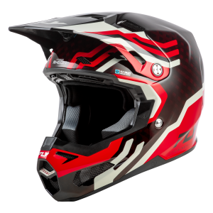 FLY RACING Formula S Carbon Byte Helm - Rot Carbon/Grau