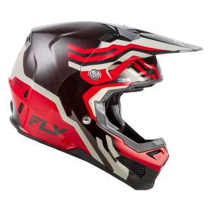 FLY RACING Formula S Carbon Byte Helm - Rot Carbon/Grau