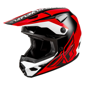 FLY RACING Kinetic Crest Helm - Rot/Schwarz/Weiß