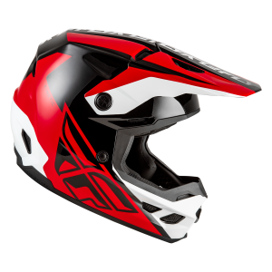 FLY RACING Kinetic Crest Helm - Rot/Schwarz/Weiß