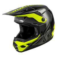 FLY RACING Kinetic Crest Helm - Grau/Schwarz/Neon Gelb