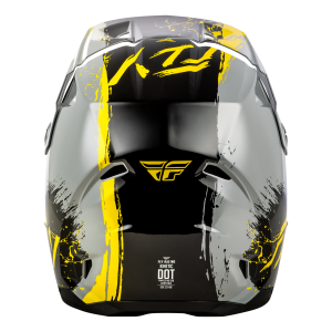 FLY RACING Kinetic Drip Jugend Helm - Grau/Schwarz/Gelb