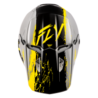 FLY RACING Kinetic Drip Jugend Helm - Grau/Schwarz/Gelb