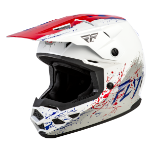 FLY RACING Kinetic Drip Jugend Helm - Rot/Weiß/Blau