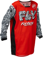 FLY RACING Kinetic Mutant Jugend Jersey - Rot/Schwarz/Weiß