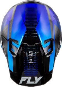FLY RACING Formula S Carbon Protocol Helm - Schwarz Carbon/Blau