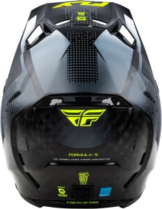 FLY RACING Formula S Carbon Protocol Helm - Schwarz Carbon/Grau/Hi-Vis