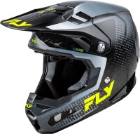 FLY RACING Formula S Carbon Protocol Helm - Schwarz Carbon/Grau/Hi-Vis