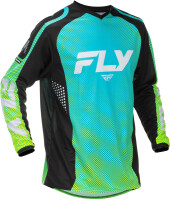 FLY RACING F-16 Jersey - Aqua/Schwarz/Weiß