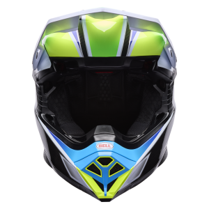 BELL Moto-10 Spherical Helm - Grid White/Blue