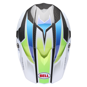 BELL Moto-10 Spherical Helm - Grid White/Blue