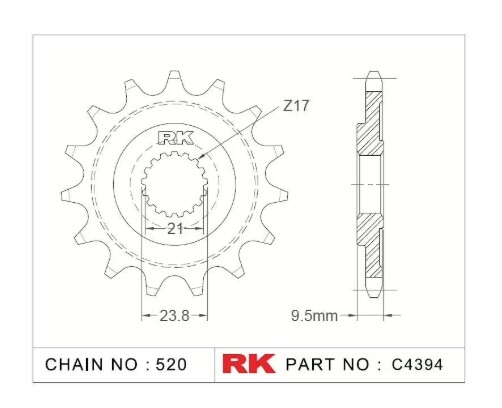 RK Antriebsritzel "4394" selbstreinigend Honda CRF 250/450