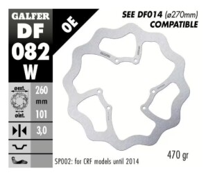 GALFER Bremsscheibe Vorne Honda CRF250/450 DF082W
