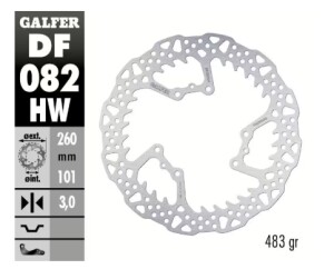 GALFER Bremsscheibe "DF082HW"  Honda CRF250/450...