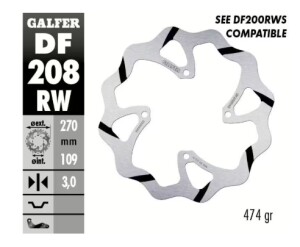GALFER Bremsscheibe "DF208RW" KX250F/KX450F 2019-