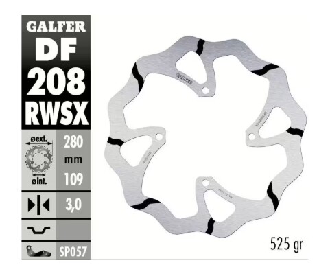 GALFER Bremsscheibe "DF208RWSX" KX250F/KX450F 2019-