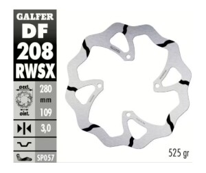 GALFER Bremsscheibe "DF208RWSX" KX250F/KX450F...