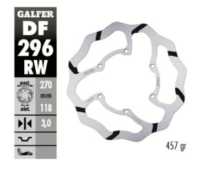 GALFER Bremsscheibe "DF296RW" YZ/YZF vorne