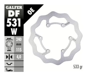 GALFER Bremsscheibe "DF531W" YZ/YZF hinten