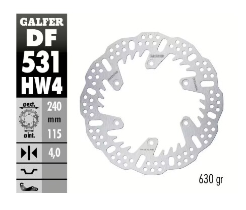 GALFER Bremsscheibe "DF531HW" YZ/YZF hinten