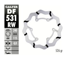 GALFER Bremsscheibe "DF531RW" YZ/YZF hinten