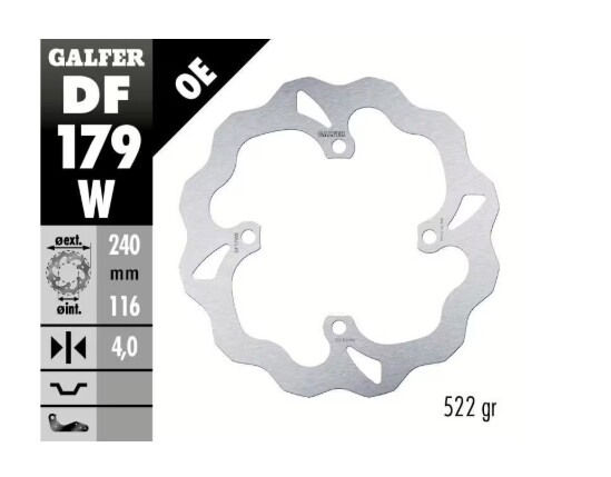 GALFER Bremsscheibe "DF179W" KX250F 2021- hinten