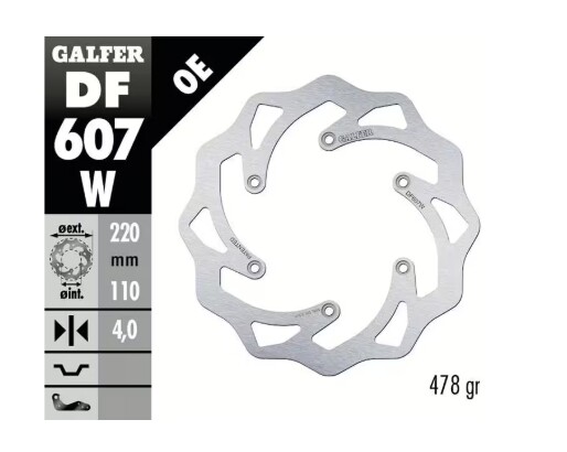 GALFER Bremsscheibe "DF607W" GasGas/KTM/Husqvarna hinten