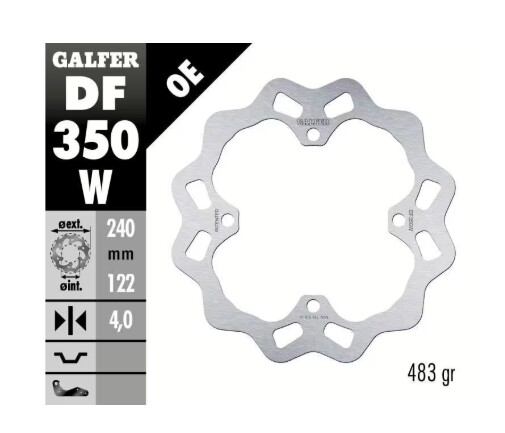 GALFER Bremsscheibe "DF350W" RMZ250/450 18- hinten