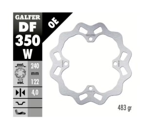 GALFER Bremsscheibe "DF350W" RMZ250/450 18- hinten
