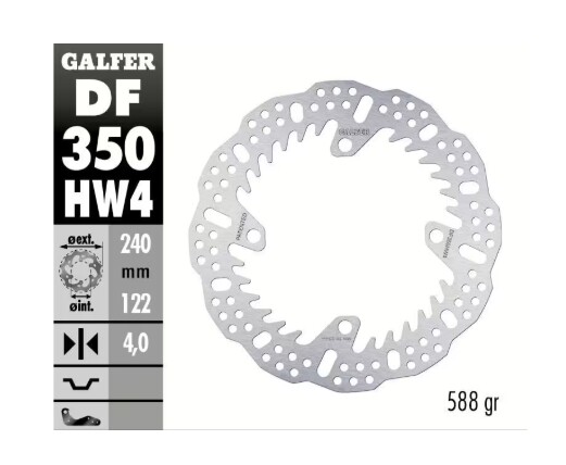 GALFER Bremsscheibe "DF350HW" RMZ250/450 18- hinten