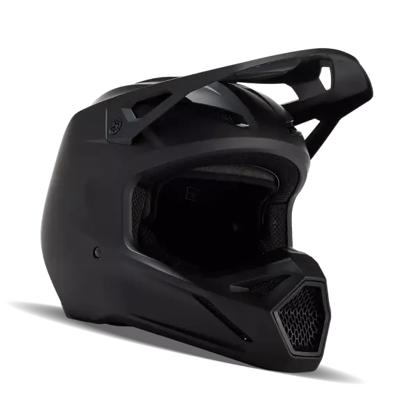 Fox V1 Solid Helm Matt Schwarz