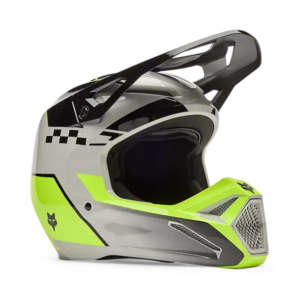 Fox Helm V1 Collect Kinder Grau/Gelb