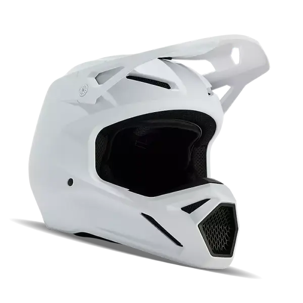 Fox V1 Solid Helm Kinder Matt Weiß