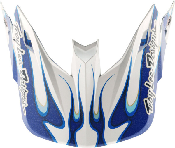 TROY LEE DESIGNS SE5 Carbon Helmschirm mit Brenner – Weiß/Blau